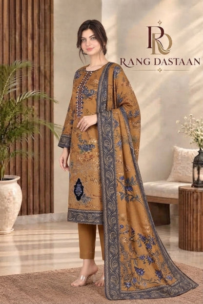 3 PIECE - EMBROIDERED DHANAK SUIT