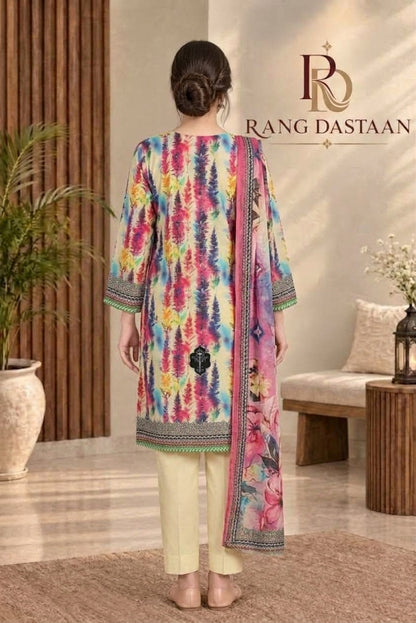 3 PIECE - EMBROIDERED DHANAK SUIT