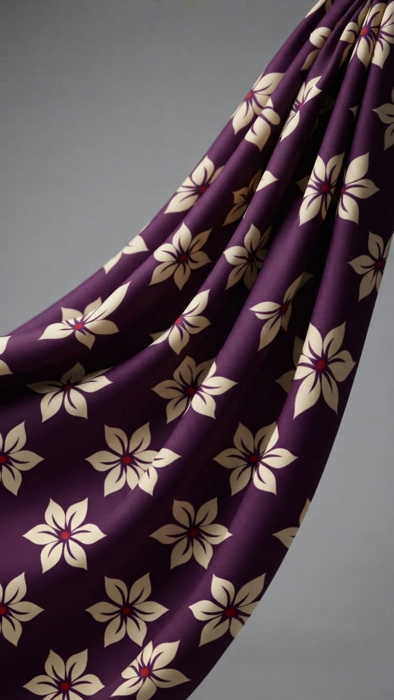 Royal Plum Bloom — Printed Lawn 2-Piece Suit
