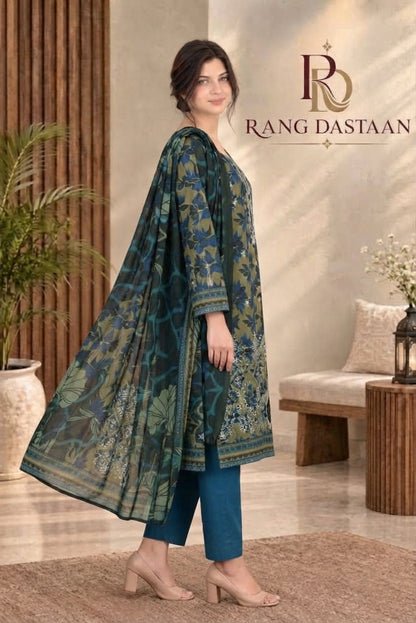 3 PIECE - EMBROIDERED DHANAK SUIT