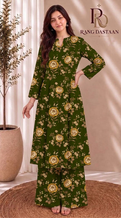 Olive Garden — Printed Khaddar 2-Piece Unstitched Suit