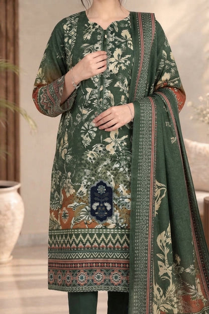 3 PIECE - EMBROIDERED DHANAK SUIT