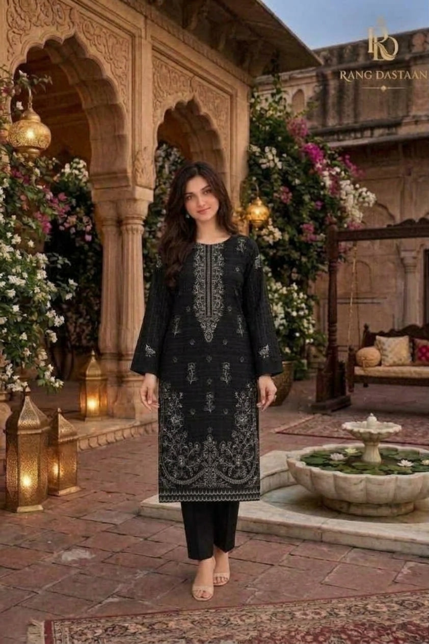 CRYSTAL DHANAK HEAVY EMBROIDERED 3PC SUIT