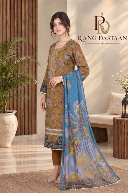 3 PIECE - EMBROIDERED DHANAK SUIT