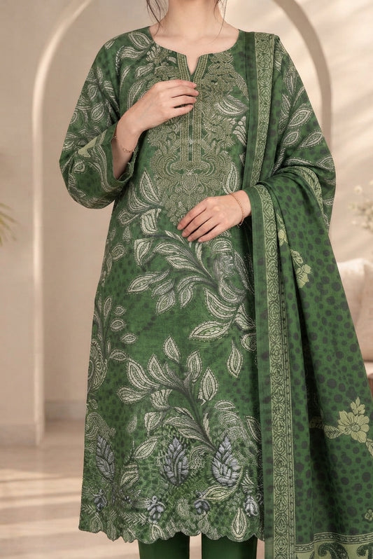 3 PIECE - EMBROIDERED DHANAK SUIT