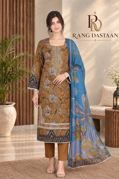 3 PIECE - EMBROIDERED DHANAK SUIT