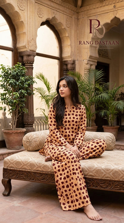 Burgundy Vine — Printed Khaddar 2-Piece Unstitched Suit