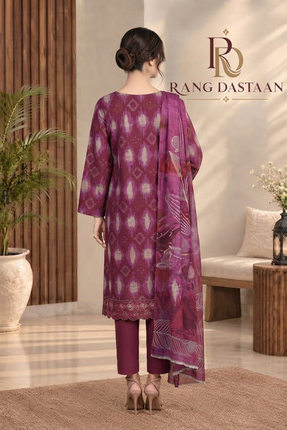 3 PIECE - EMBROIDERED DHANAK SUIT