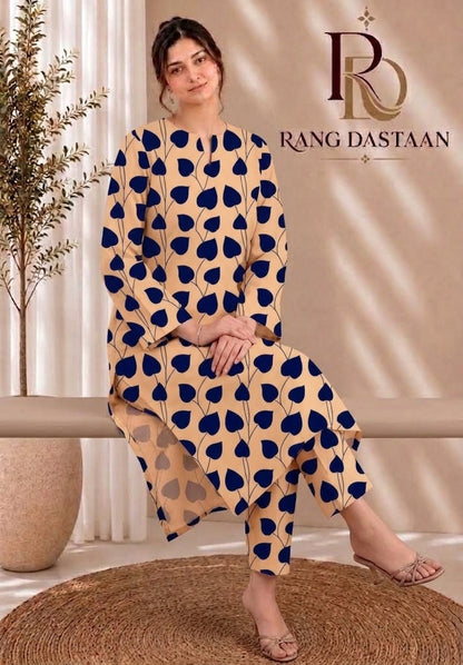 Royal Navy Hearts — Printed Khaddar 2-Piece Unstitched Suit
