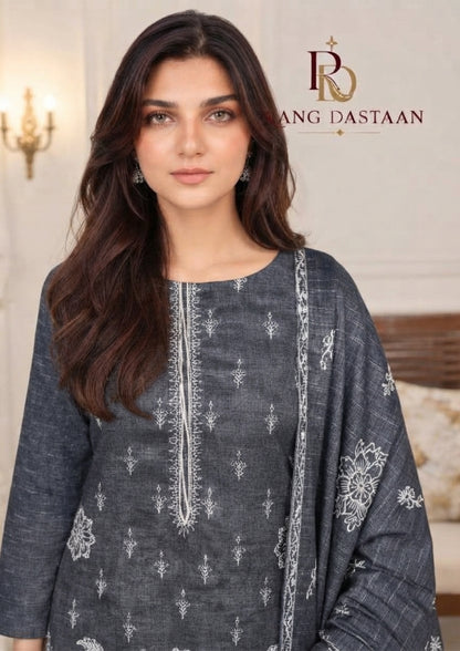 CRYSTAL DHANAK HEAVY EMBROIDERED 3PC SUIT