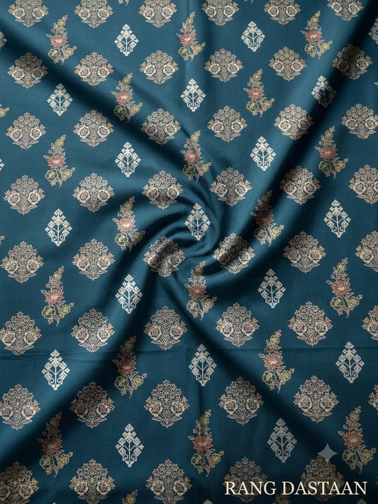 Teal Heritage - Printed Lawn 2-Piece Unstitched Suit