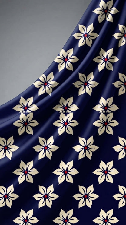Navy Bloom — Printed Lawn 2-Piece Suit