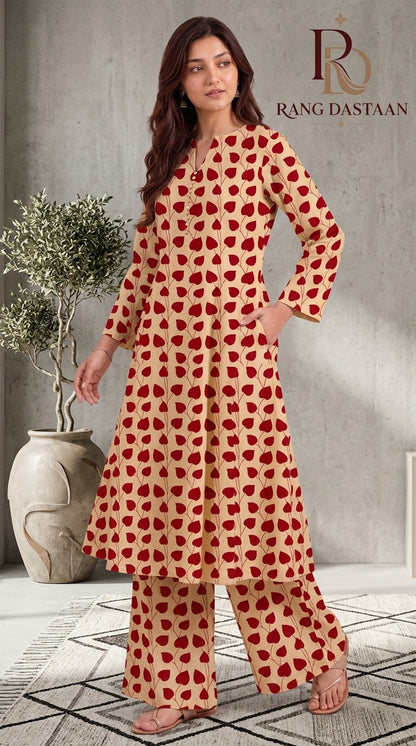 Crimson Hearts — Printed Khaddar 2-Piece Unstitched Suit