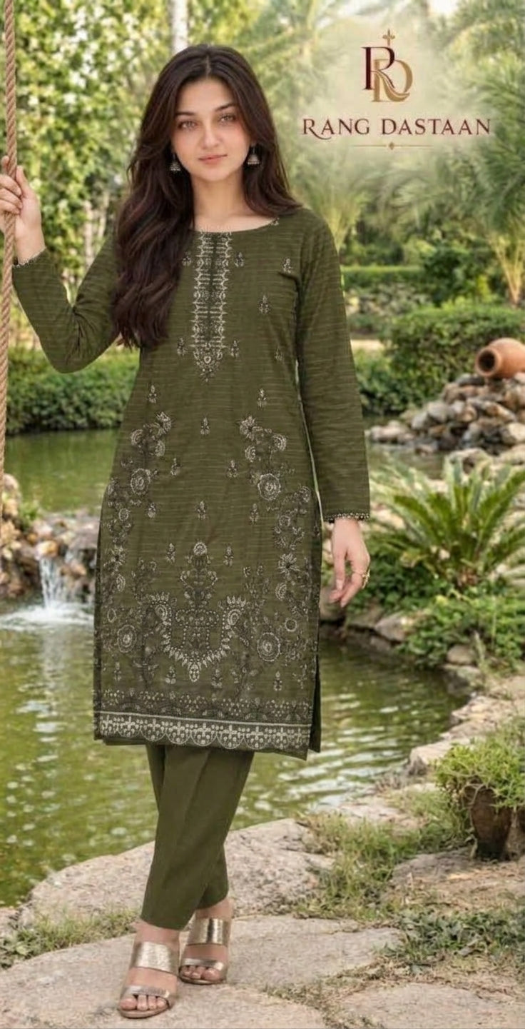 CRYSTAL DHANAK HEAVY EMBROIDERED 3PC SUIT