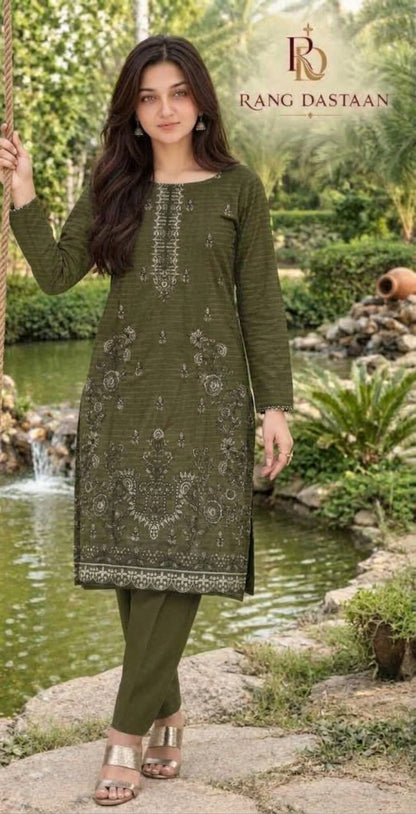 CRYSTAL DHANAK HEAVY EMBROIDERED 3PC SUIT