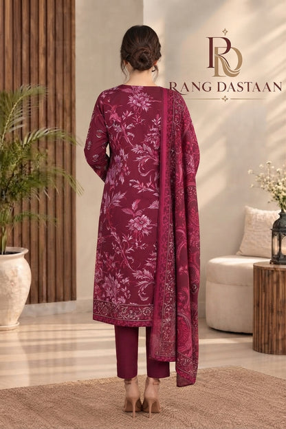 3 PIECE - EMBROIDERED DHANAK SUIT