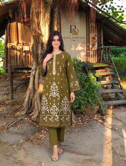 CRYSTAL DHANAK HEAVY EMBROIDERED 3PC SUIT