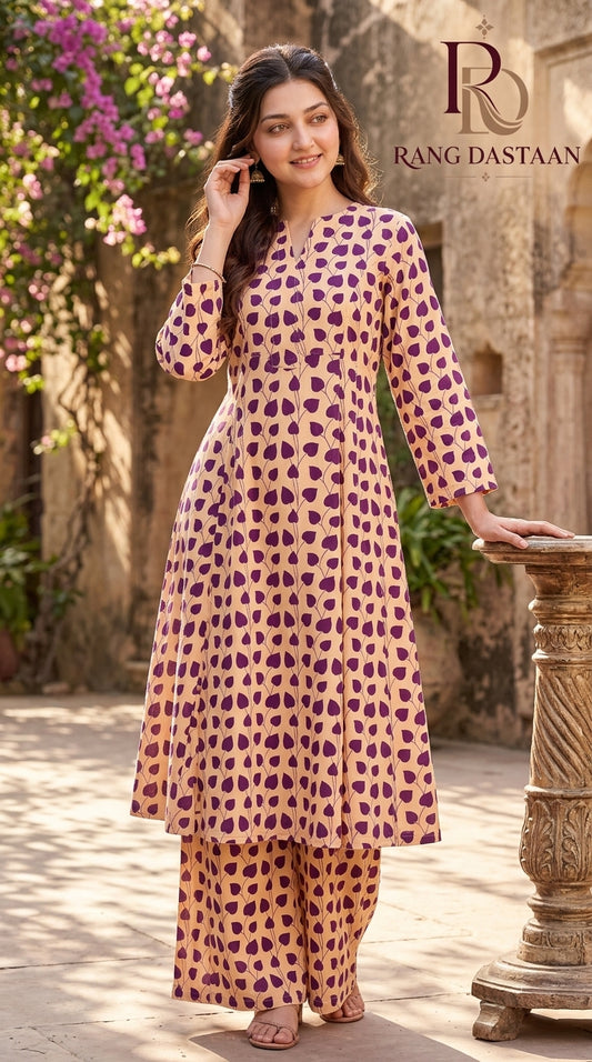 Plum Vine — Printed Khaddar 2-Piece Unstitched Suit