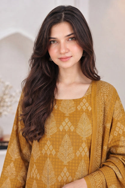 3 PIECE - EMBROIDERED LIGHT KHADDAR SUIT