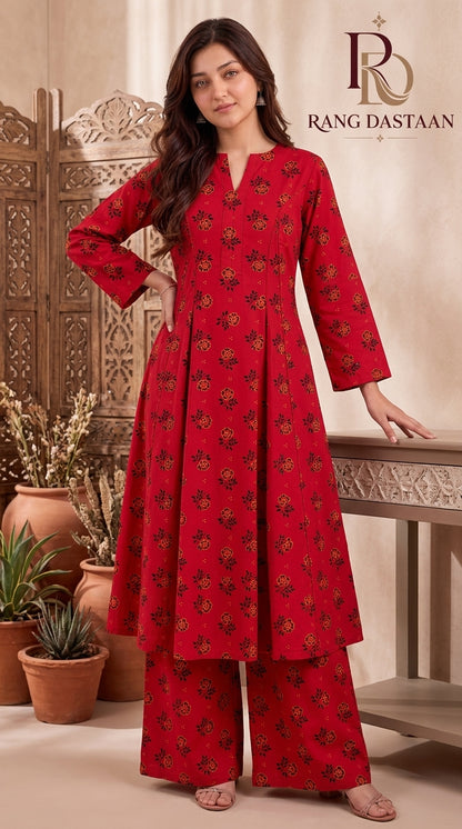 Ruby Bloom — Printed Khaddar 2-Piece Unstitched Suit