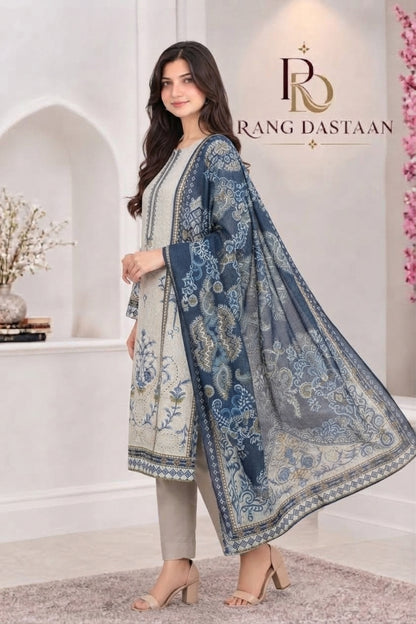 3 PIECE - EMBROIDERED LIGHT KHADDAR SUIT