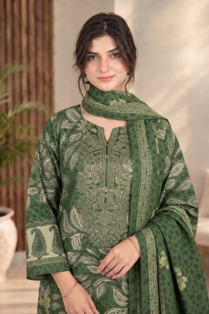 3 PIECE - EMBROIDERED DHANAK SUIT