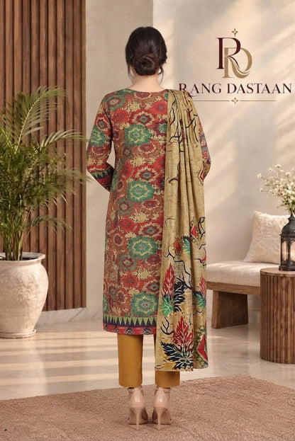 3 PIECE - EMBROIDERED DHANAK SUIT