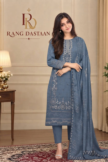 CRYSTAL DHANAK HEAVY EMBROIDERED 3PC SUIT