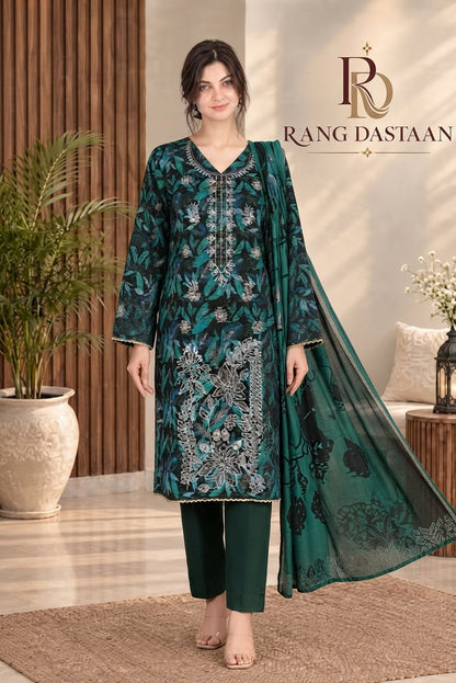 3 PIECE - EMBROIDERED DHANAK SUIT