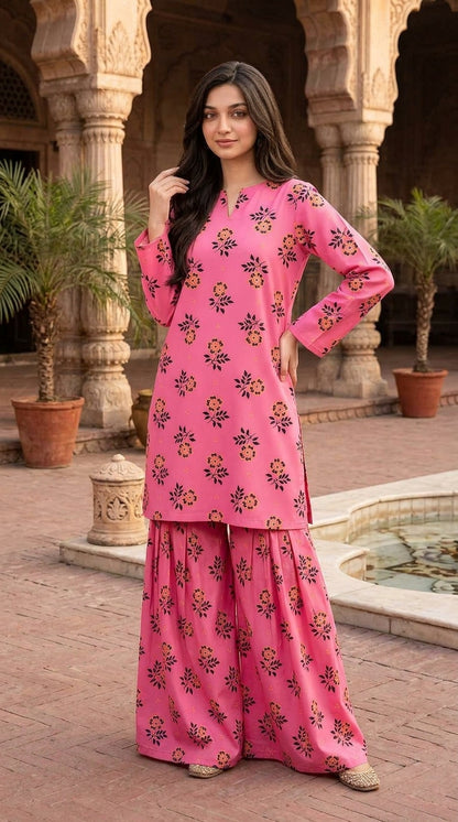 Rose Bloom — Printed Khaddar 2-Piece Suit