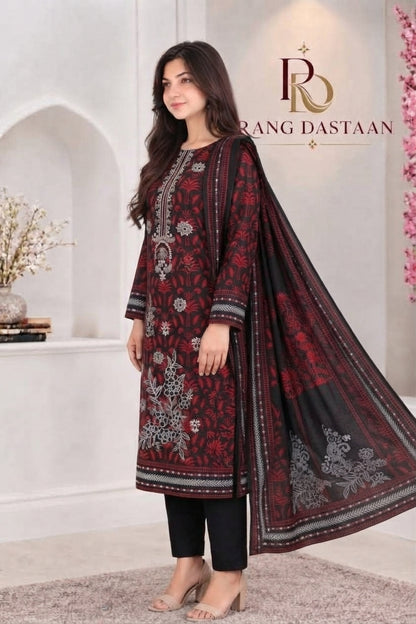 3 PIECE - EMBROIDERED LIGHT KHADDAR SUIT