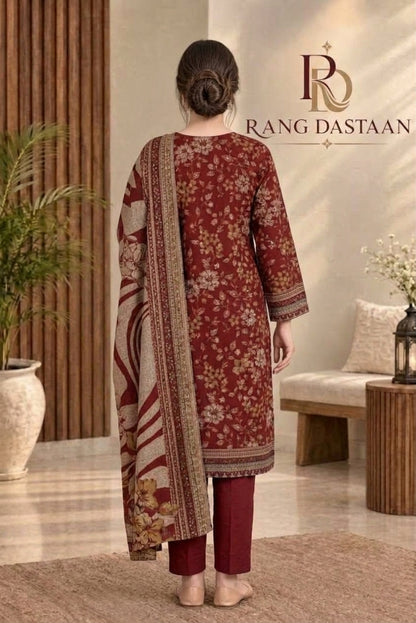 3 PIECE - EMBROIDERED DHANAK SUIT