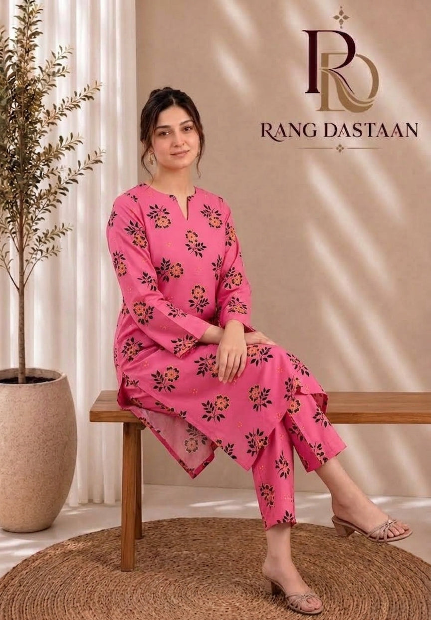 Rose Bloom — Printed Khaddar 2-Piece Suit