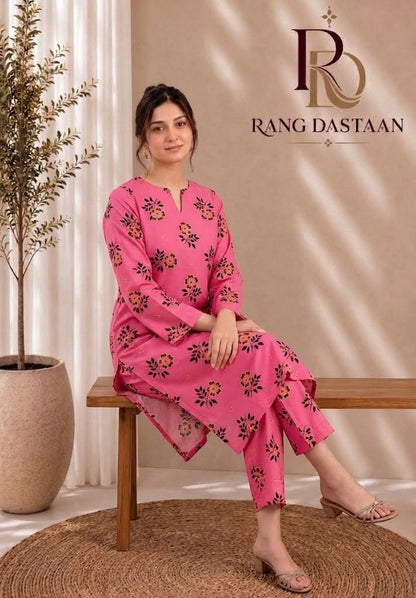 Rose Bloom — Printed Khaddar 2-Piece Suit