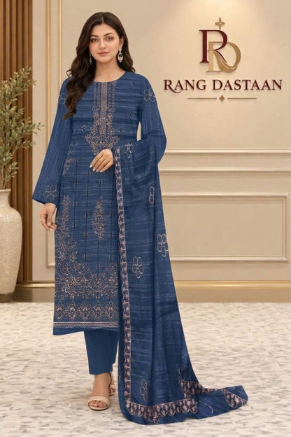 CRYSTAL DHANAK HEAVY EMBROIDERED 3PC SUIT