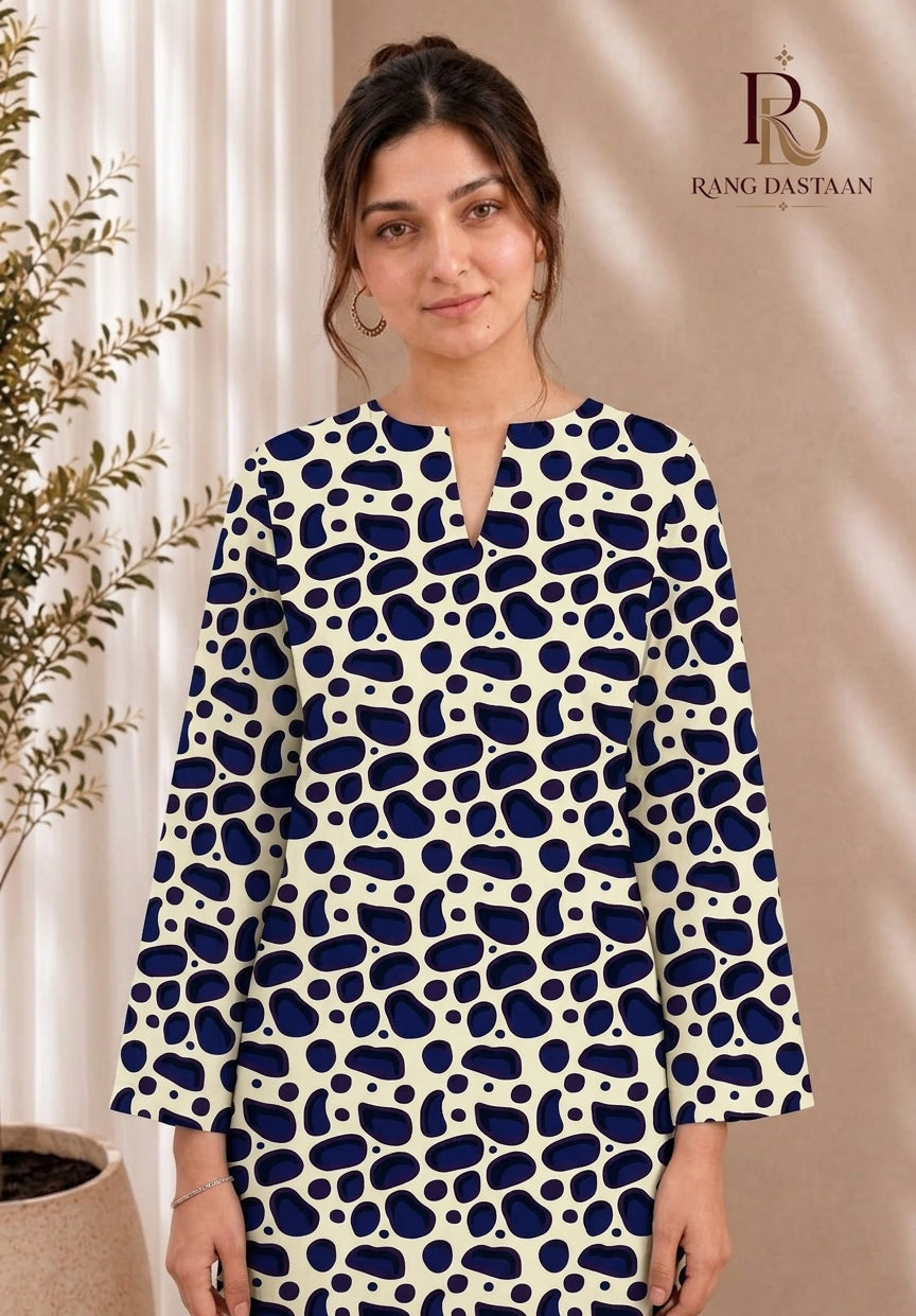 Sapphire Pebble — Printed Lawn 2-Piece Suit