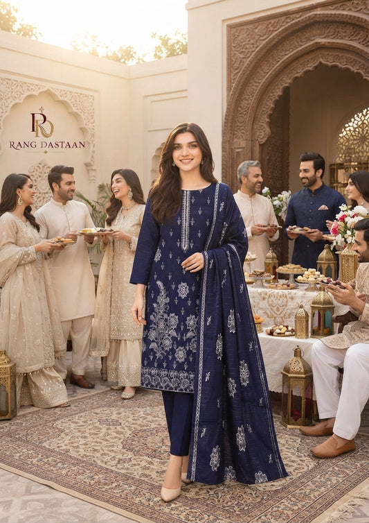 CRYSTAL DHANAK HEAVY EMBROIDERED 3PC SUIT