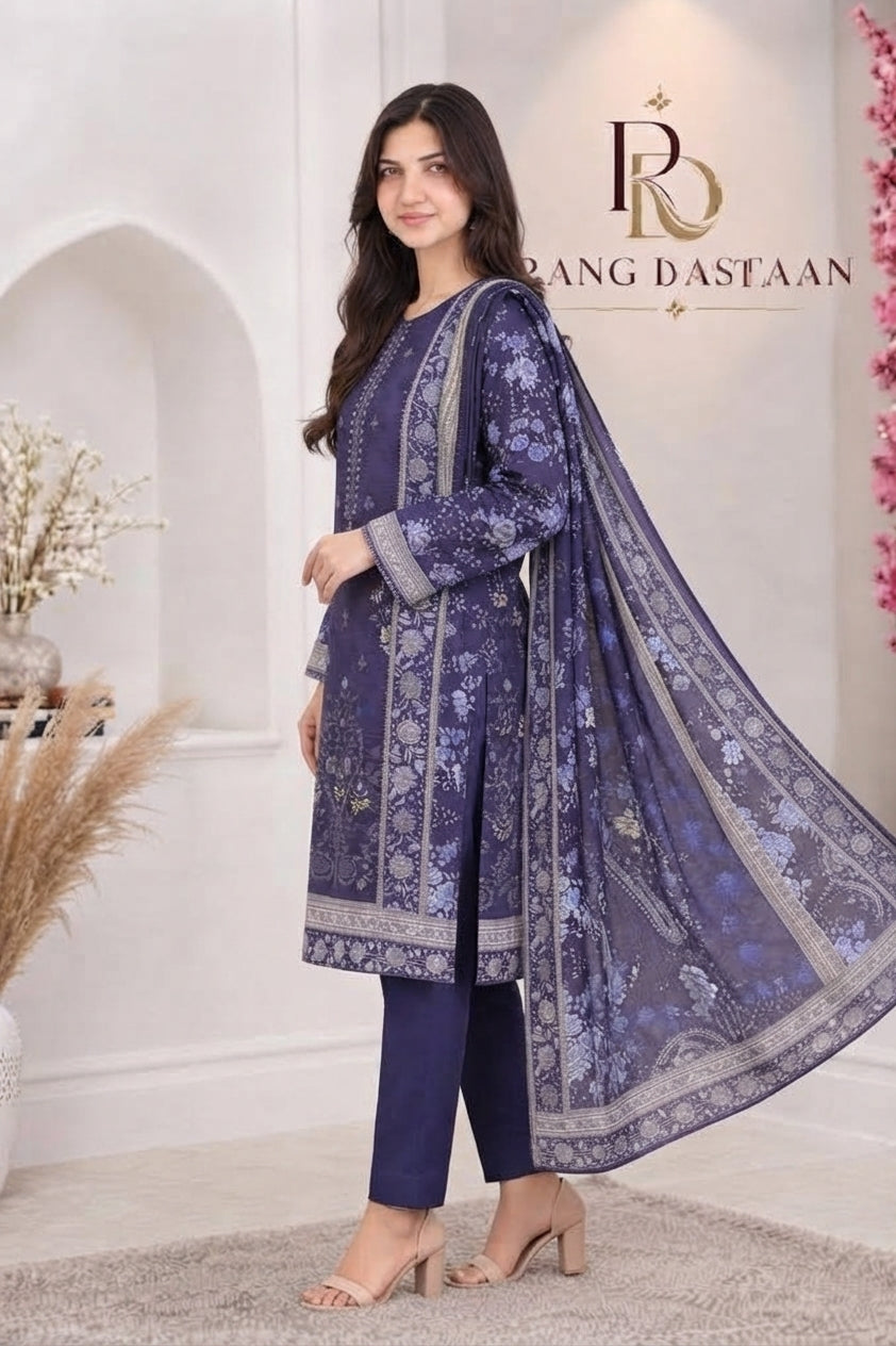 3 PIECE - EMBROIDERED LIGHT KHADDAR SUIT