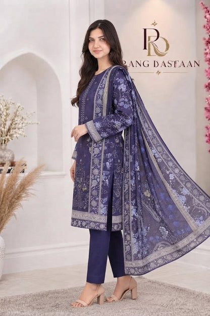 3 PIECE - EMBROIDERED LIGHT KHADDAR SUIT