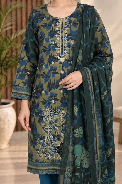 3 PIECE - EMBROIDERED DHANAK SUIT
