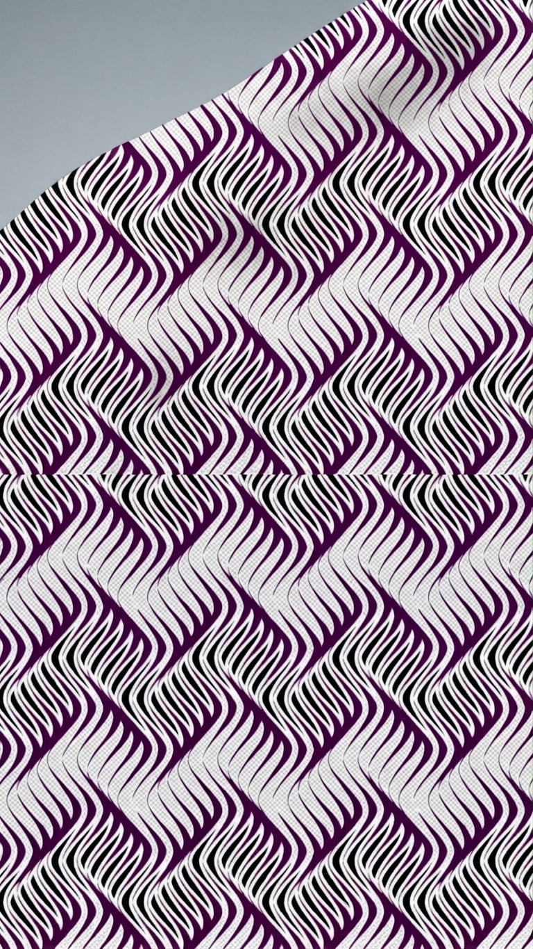 Royal Plum Waves — Printed Lawn 2-Piece Suit