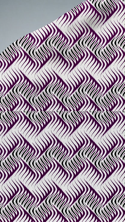 Royal Plum Waves — Printed Lawn 2-Piece Suit