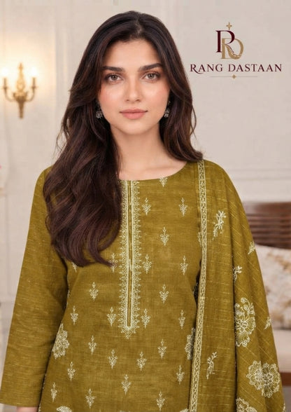 CRYSTAL DHANAK HEAVY EMBROIDERED 3PC SUIT