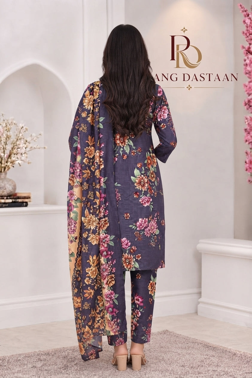 3 PIECE - EMBROIDERED LIGHT KHADDAR SUIT