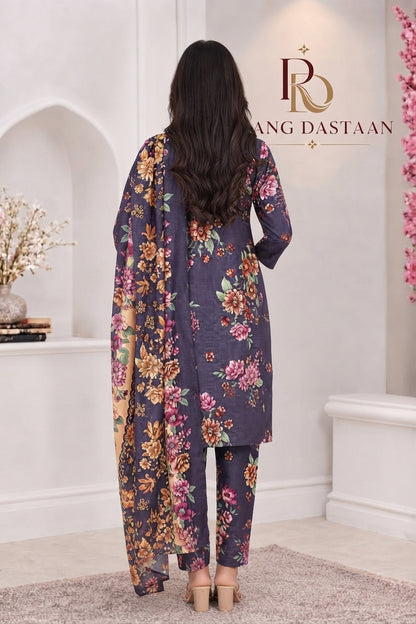 3 PIECE - EMBROIDERED LIGHT KHADDAR SUIT