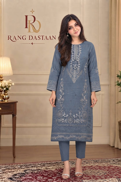 CRYSTAL DHANAK HEAVY EMBROIDERED 3PC SUIT