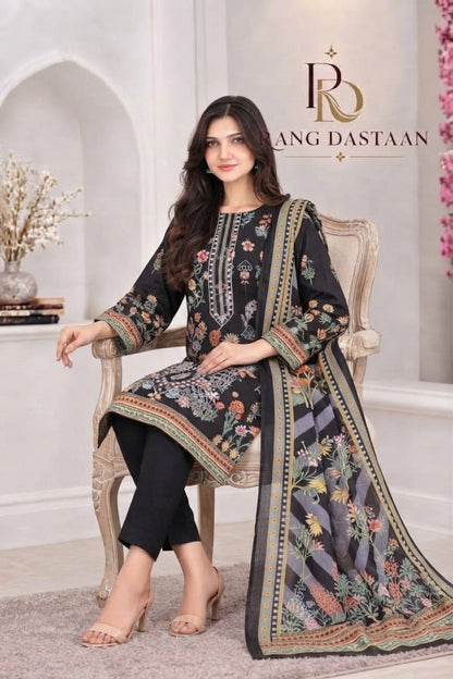 3 PIECE - EMBROIDERED LIGHT KHADDAR SUIT