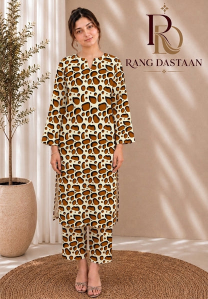 Caramel Safari — Printed Lawn 2-Piece Suit