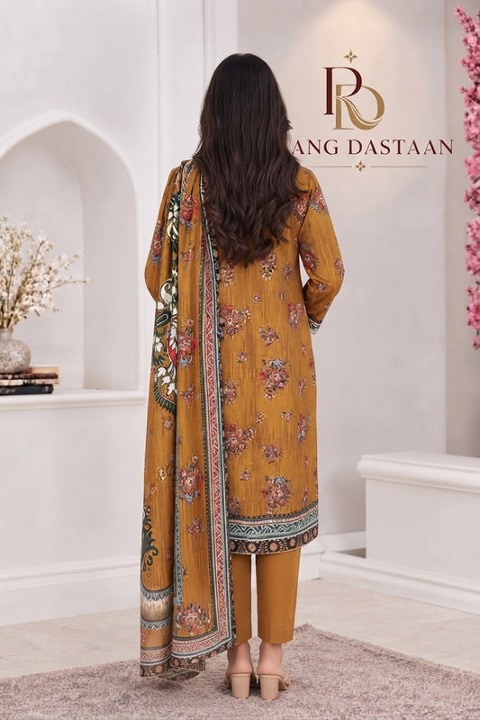 3 PIECE - EMBROIDERED LIGHT KHADDAR SUIT