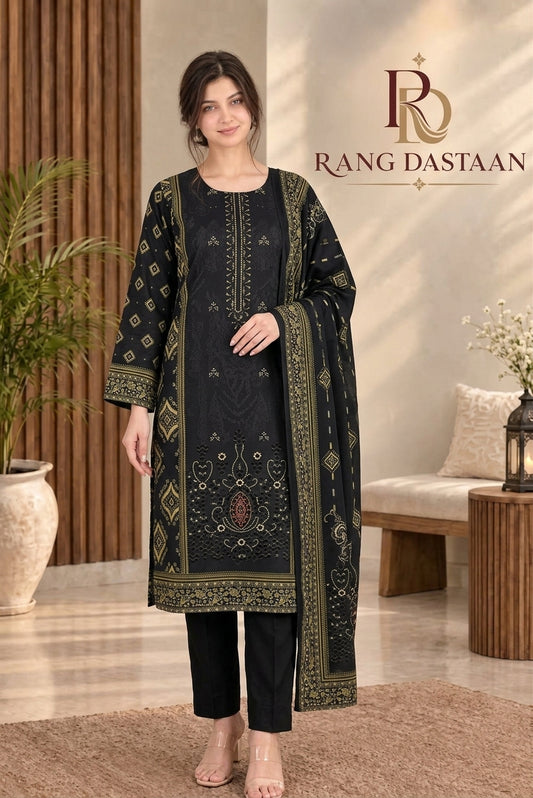 3 PIECE - EMBROIDERED DHANAK SUIT